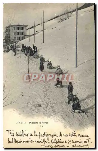 Cartes postales Sports d&#39hiver Ski Plaisirs d&#39hiver Luge