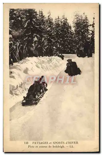 Cartes postales Sports d&#39hiver Ski Piste et course de Bobsleigh