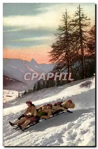 Ansichtskarte AK Sports d&#39hiver Ski FEmmes en luge