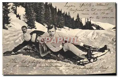 Cartes postales Sports d&#39hiver Ski Luge