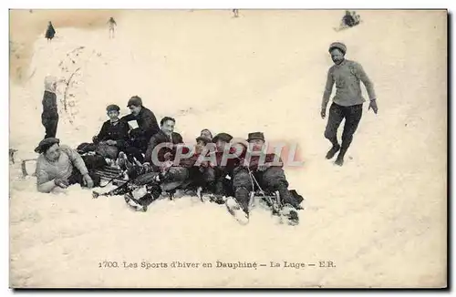 Cartes postales Sports d&#39hiver Ski Dauphine La luge