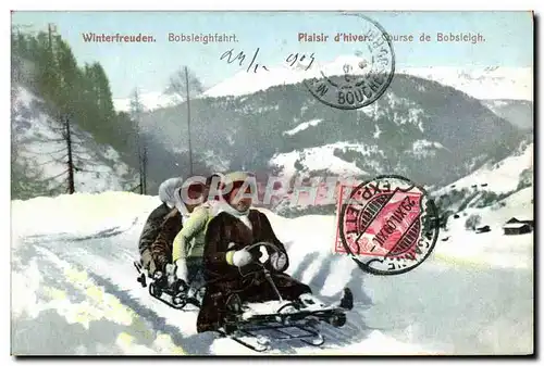 Cartes postales Sports d&#39hiver Ski Bobsleighfahrt