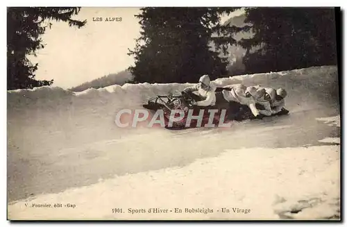 Cartes postales Sports d&#39hiver Ski Bobsleighs Un virage