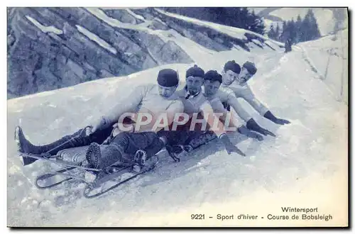 Cartes postales Sports d&#39hiver Ski Course de Bobsleigh