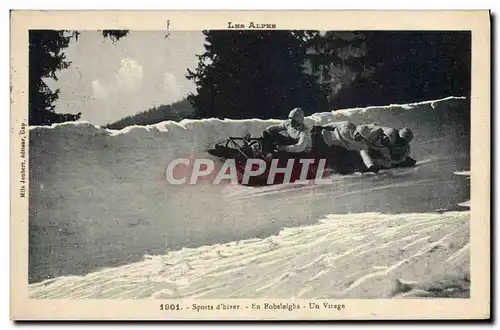 Cartes postales Sports d&#39hiver Ski En Bobsleighs Un virage