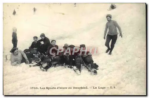 Ansichtskarte AK Sports d&#39hiver Ski Dauphine La luge
