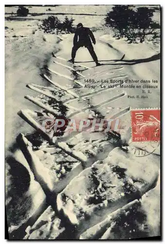 Cartes postales Sports d&#39hiver Ski Alpes Montee en ciseaux