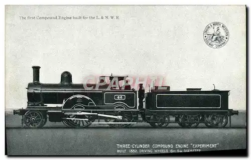 Cartes postales Train Locomotive 3 cylinder compound engine experiment