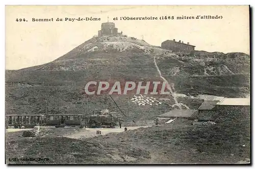 Cartes postales Train Locomotive Sommet du Puy de Dome et l&#39observatoire