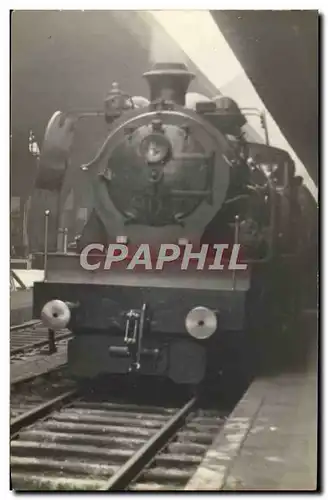 CARTE PHOTO Hermann Train Locomotive