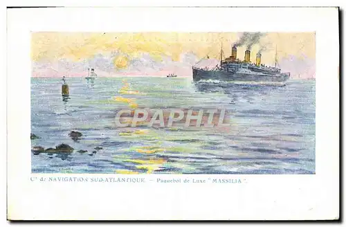 Cartes postales Bateau Cie Navigation Sud Atlantique Paquebot de luxe Massilia