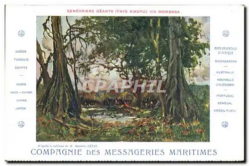 Cartes postales Bateau Compagnie des Messageries Maritimes Genevriers geants Pays Kikuyu via Mombasa