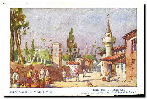 Cartes postales Bateau Compagnie des Messageries Maritimes Une rue de Scutaria