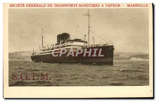 Ansichtskarte AK Bateau Societe des Transports maritimes a vapeur Marseille SGTM
