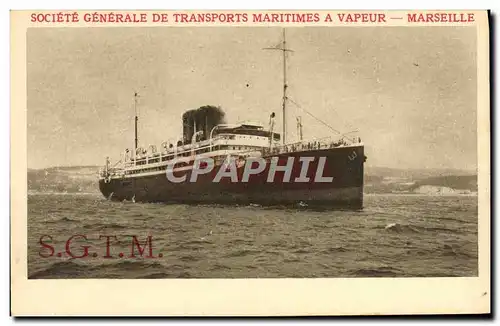 Cartes postales Bateau Societe des Transports maritimes a vapeur Marseille SGTM