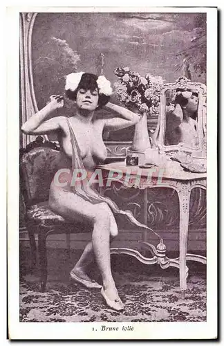 Cartes postales Nu erotique Femme Brune jolie