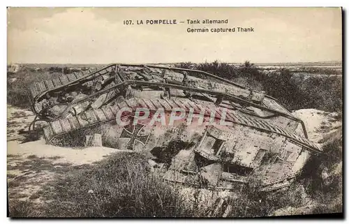 Cartes postales Militaria Tank La Pompelle Tank allemand