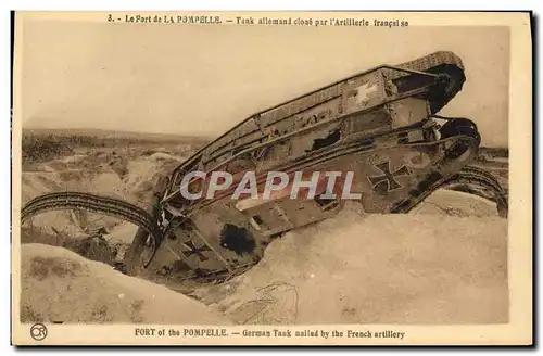 Ansichtskarte AK Militaria Tank Fort de la Pompelle Tank allemand cloue par l&#39artillerie allemande