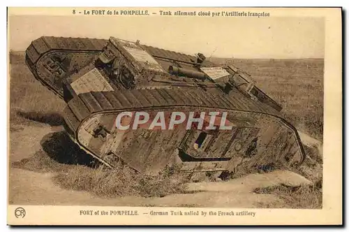 Ansichtskarte AK Militaria Tank Fort de la Pompelle Tank allemand cloue par l&#39artillerie allemande