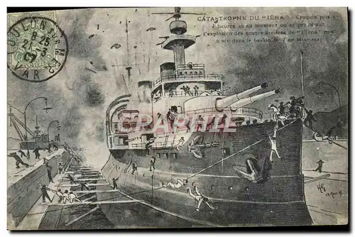 Cartes postales Bateau Catastrophe du Iena