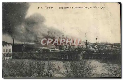 Ansichtskarte AK Bateau Guerre Toulon Explosion du cuirasse Iena