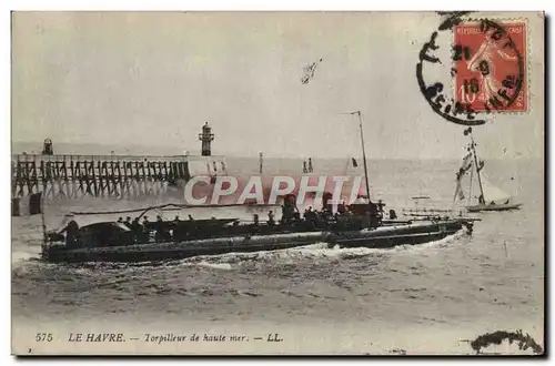Cartes postales Bateau Guerre Le Havre Torpilleur de haute mer