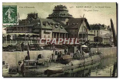 Cartes postales Bateau Guerre Saint Malo Le grand casino