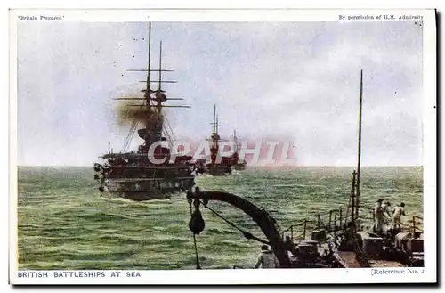 Cartes postales Bateau Guerre British battleships at sea