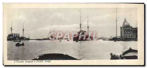 Ansichtskarte AK Bateau Guerre Escadre anglaise a Port Said Egypte Egypt