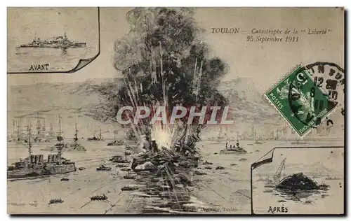 Ansichtskarte AK Bateau Guerre Toulon Catastrophe de la Liberte