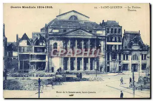 Cartes postales Le theatre Saint-Quentin Militaria