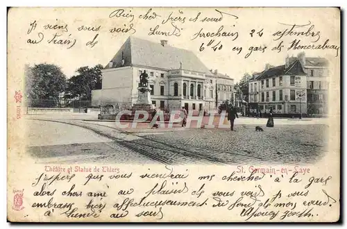 Cartes postales Le theatre et statue de Thiers Saint-Germain-en-laye