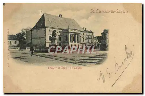 Ansichtskarte AK Le theatre et statue de Thiers St Germain en Laye