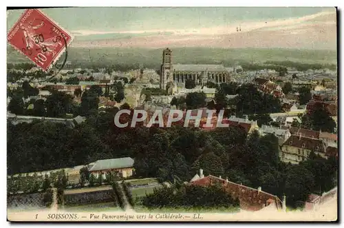 Ansichtskarte AK Soissons Vue Panoramique Vers la Cathedrale