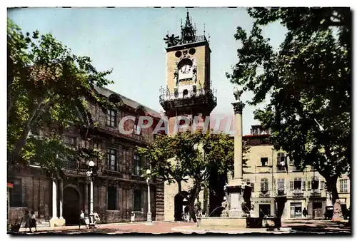 Cartes postales moderne Aix En Provence Place de la Mairie La Fontaine et le beffroi