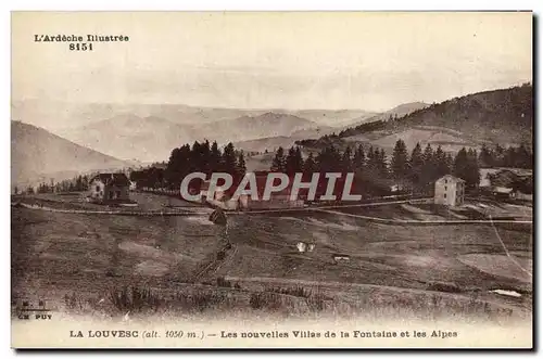 Cartes postales La Louvesc les nouvelles villas de la fontaine et les Alpes