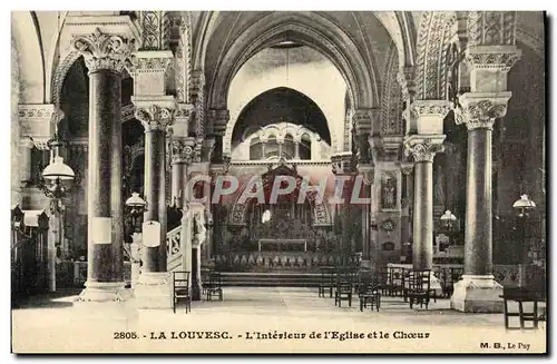 Ansichtskarte AK La Louvesc L&#39Interieur de L&#39Eglise et le Choeur