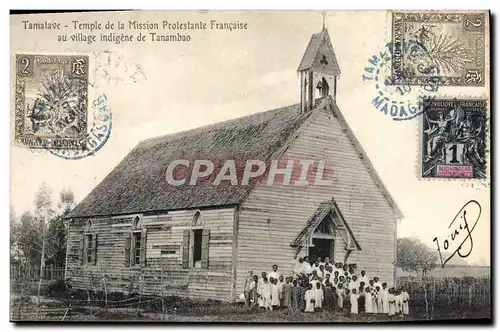 Cartes postales Temple protestant Tamalave Temple de la mission francaise au village indigene de Tanambao Madaga