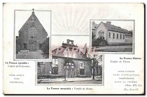 Cartes postales Temple protestant St Quentin Thann Reims