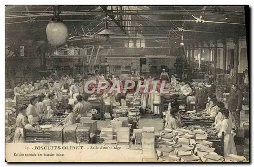 Cartes postales Biscuits Olibet Salle d&#39emboitage