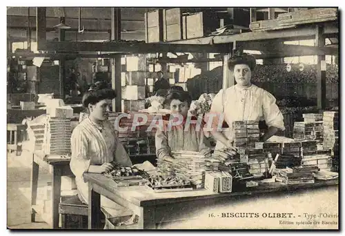 Cartes postales Biscuits Olibet Type d&#39ouvrieres
