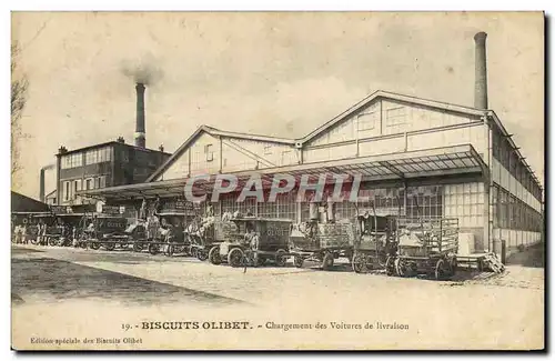 Ansichtskarte AK Biscuits Olibet Chargement des voitures de livraison