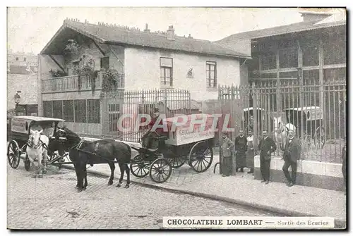 Cartes postales Chocolaterie Lombart Sortie des ecuries