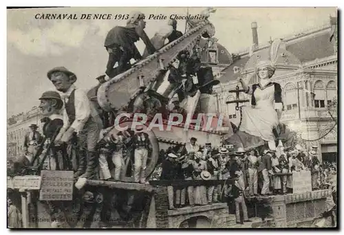 Cartes postales Carnaval de Nice 1913 La petite chocolatiere chocolat