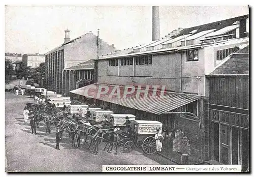 Cartes postales Chocolaterie Lombart Chargement des voitures