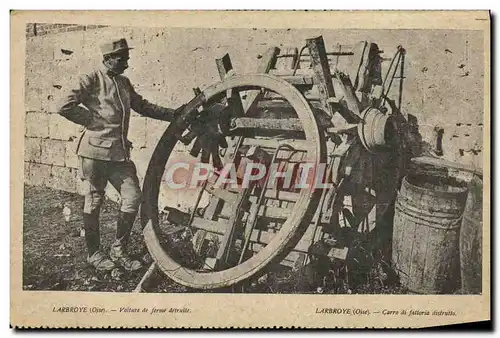 Cartes postales Larbroye Voiture de ferme detruite