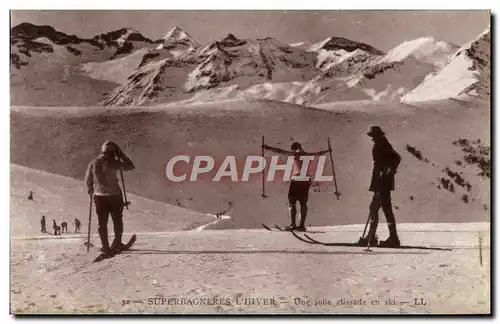 Ansichtskarte AK Sports d&#39hiver Ski Une jolie glissade en ski