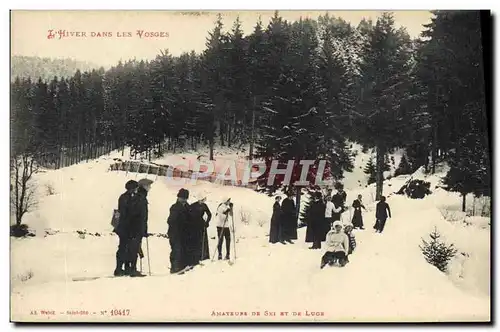 Cartes postales Sports d&#39hiver Ski Vosges Amateurs de ski et de luge