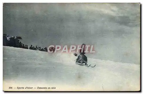 Ansichtskarte AK Sports d&#39hiver Ski Descente en skis