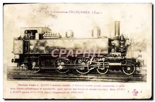 Ansichtskarte AK Train Locomotive Machine tender 32 016